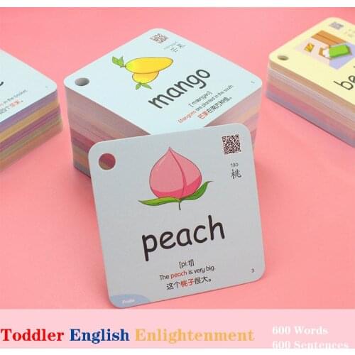 600 Words 20 Categories Cognition Learning Card Animal Shape Color Montessori Educational Chinese English Flash Cards For Kids