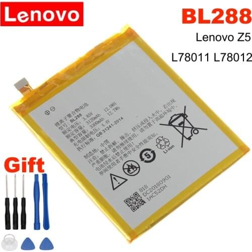 Lenovo Original Battery BL288 3300mAh BL 288 For Lenovo Z5 L78011 L78012 High Quality Batteries + Free Tools