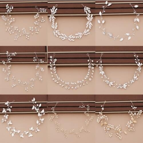Bridal Pearl Headband Wedding Hair Accessories Rhinestone Crystal Tiara Wedding Headband For Women Bride HeadpieceHair Jewelry