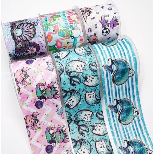 DIY Handmade Materials Printed Grosgrain Ribbon 50 Yard Per Size 24290