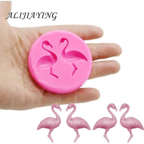 DIY Flamingo Fondant Sugarcraft Silicone Mold Cake Decoration Tools Baking Safe-resin clay chocolate Molds D1421