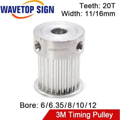 Timing Pulley Synchronous Wheel HTD 3M Gear Pulley Bore 6-12mm Width 11/16mm for DIY CO2 Laser Engraving and Cutting Machine