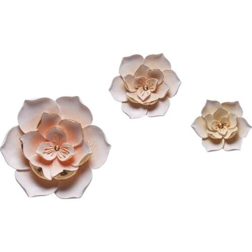 Modern simple resin three-dimensional wall hanging fashion flower butterfly free punch home decoration accessories