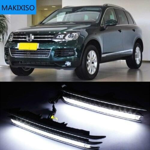 LED Daylight For VW Touareg 2011 2012 2013 2014 2015 with Turn Signal & Dimmed Function DRL Lamp