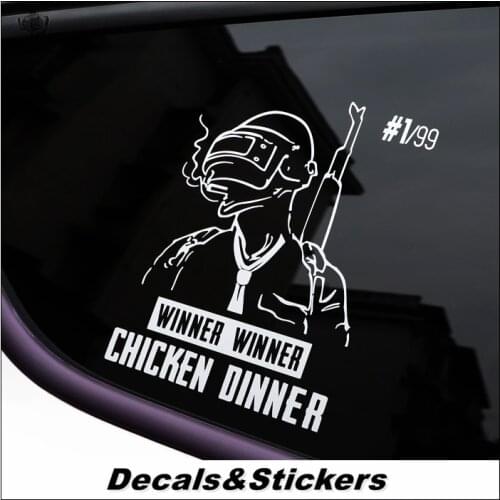NO.L359 Winner Chicken Dinner 3M Reflective Modified Stickers Waterproof Decals Car Racing Motorcycle Decoration