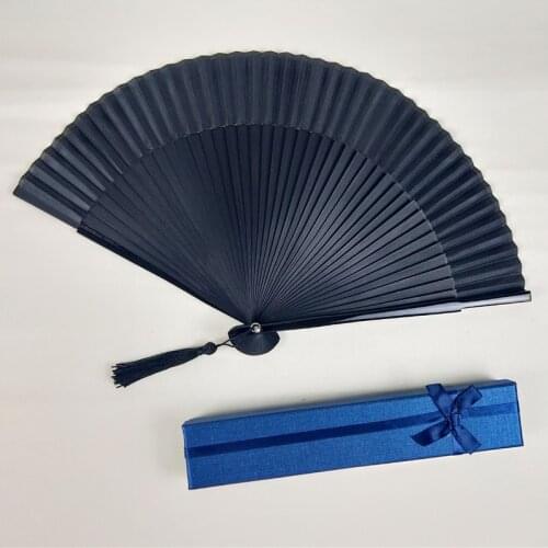 Chinese Style Black Vintage Hand Fan Folding Fans Summer Vintage Fan Dance Party Favor Wedding Supplies