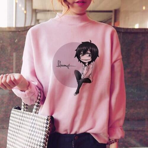 Jeff the killer hoodies women female harajuku fashion winter oversized sweat shirt pink sweatshirt female oversized