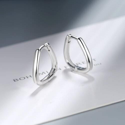 925 Sterling Silver Simple Geometric Circle Hoop Earring For Women Best Gift Wholesale Jewelry Dropshipping S-E1053