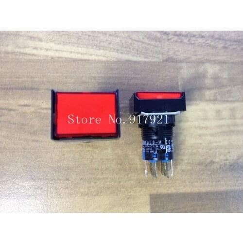 [ZOB] Japans IDEC and AL6-M rectangular flat button with light red button 16MM NO NC --10PCS/LOT