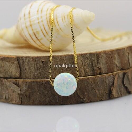 1Pc/lot Free Shipping 8mm 925 Sterling Silver Coin Opal Necklace Round Coin Fire Opal Necklace Coin Fire Opal Necklace for gift