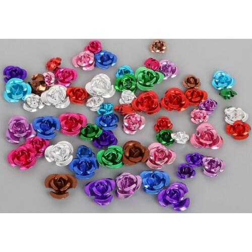 100pcs 6mm Aluminium Artificial Flower Rose Head For Wedding Decoration Scrapbooking Decorative Wreath DIY Craft