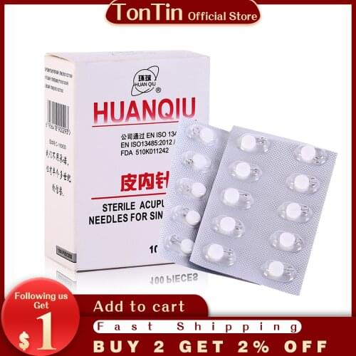 100pcs/box beauty massage Press Needle Intradermal needles Huanqiu Acupuncture Needle Disposable Needle