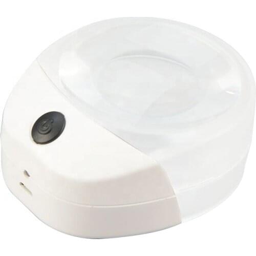 10X60mm USB Rechargeable Paperweight Magnifier LED Lighting Dome Reading Loupe Large Acrylic Optical Lens Magnifying Glass
