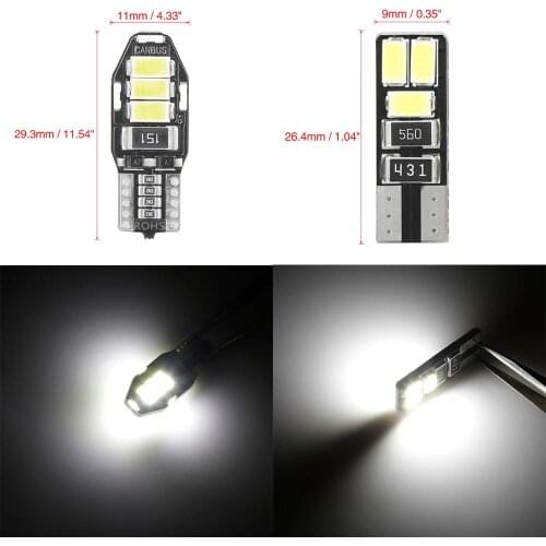 X Autohaux 2pcs Car T10 LED Light White 5630 12V Canbus Error Free License Plate Light Bulb Lamp for Back-Up Reverse Light Lamps