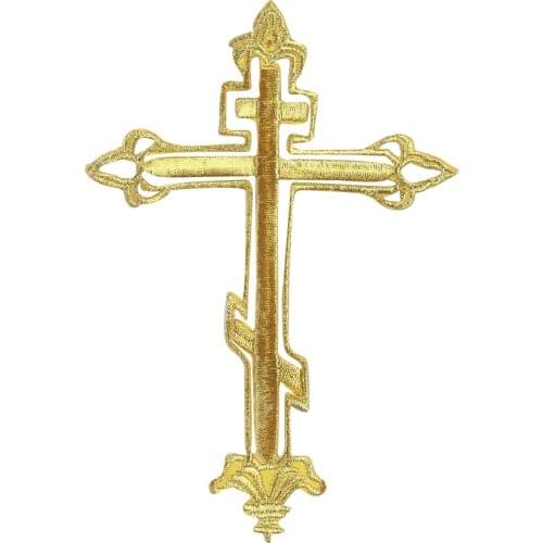 2PCS Bible Jesus Badge Applique Gold Silver Embroidered Patches Sew on Fabric Shirt Backpacks Clothes Stickers Sewing Supplies