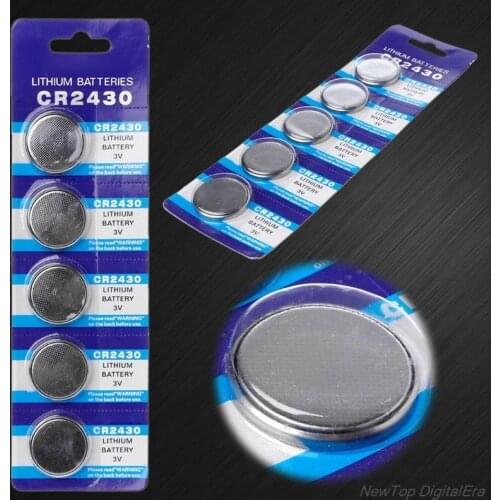 5PCS Button Battery CR2430 3V Electronic Lithium Coin Cell Batteries DL2430 BR2430 ECR2430 KL2430 EE6229 Watch Toy Headphone F23