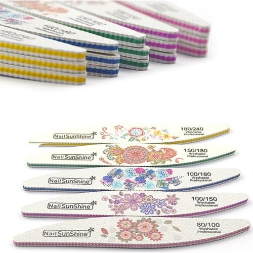 50Pcs/lot Sandpaper Nail File Double Side Sanding Buffer Block Set Individual Package Nail Files For UV Gel Polish Manicure Tool