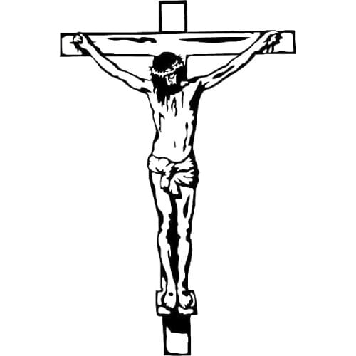 9cm*13.7cm Jesus Cross Vinyl Glass Car Window Sticker Crucifix Decal Black/Silver S6-3407