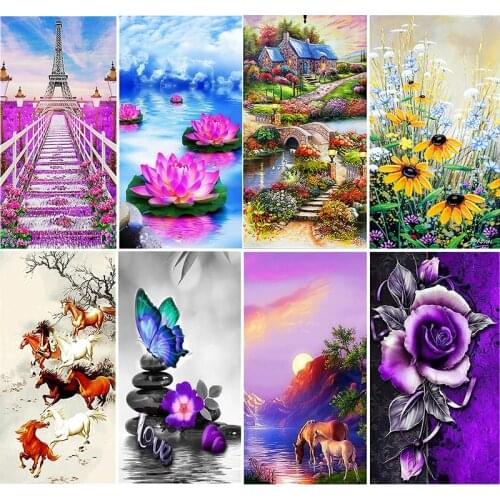 Special-shaped Diamond Painting Countryside 5D DIY Part Drill Diamond Painting Cross Stitich Home Decor Craft Needlework 45x85cm
