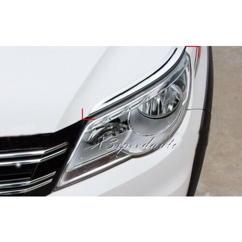 Car Styling Chromed Head Light Eyelid Cover For Volkswagen Tiguan 2013-2014