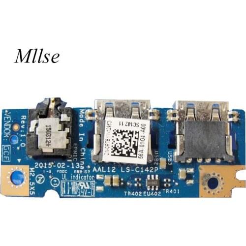 Free Shipping FOR Dell Inspiron 15 5555 5575 5758 Audio Jack Board USB 0RTBYV LS-C142P WORKS