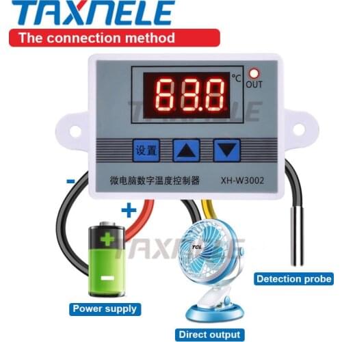 XH-W3002 Microcomputer Digital Temperature Controller LED Display Temperature Control Switch Thermostat with NTC SensoR