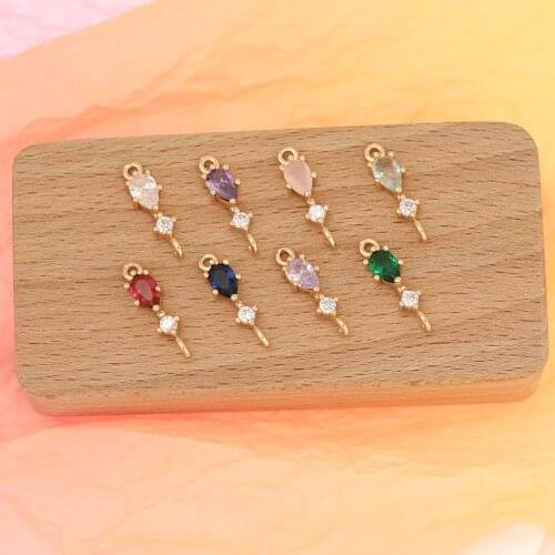 HAOSAW 6Pcs 5*18MM Jewelry Accessories/DIY/Connector/Pendants For Earrings/CZ Charms/Hand Made/Jewelry Findings & Components