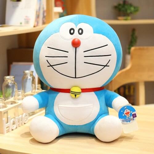 Hot Anime 23/48cm Stand Doraemon Plush Toys CuteCat doll Soft Stuffed Animals Pillow Baby Toy For Kids Gifts Doraemon Figure