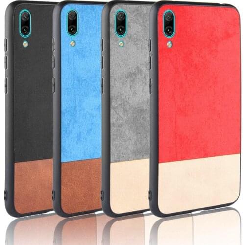 Huawei Y7 Pro 2019 6.26" Case Mix Colored Grain Hard PC+PU Leather Back Cover Case for Huawei Y7 Pro 2019 Hard Cover Protector
