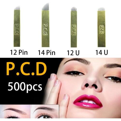 500 pcs PCD 12Pins Lamina Nano Blade Premium 12 Hard 0.25mm Permanent Makeup Microblading Needle For Tobori Pen