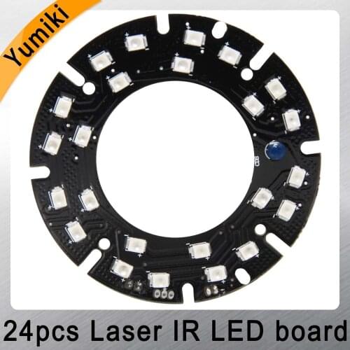 Yumiki Infrared 24pcs Laser IR LED board for CS Lens Indoor Outdoor CCTV IP cameras night vision (Diameter: 63mm)