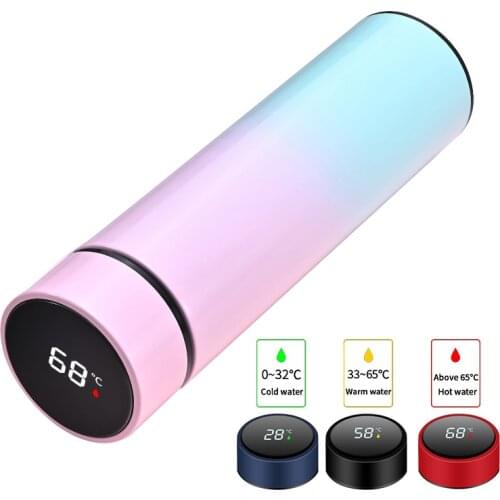 Intelligent Stainless Steel Thermos Temperature Display Smart Water Bottle Vacuum Flasks Thermoses Coffee Cup Christmas 500ml