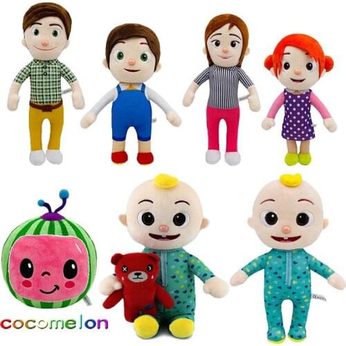 JJ Cocomelon Anime Plush Doll Toy Music Bedtime Soft Plush Pillow Doll Kawaii Barbie Family Childrens Toy Birthday Gift
