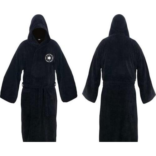 Darth Vader Costumes Coral Fleece Terry Jedi Adult Bathrobe Robes Halloween Cosplay Costume for Men Sleepwear