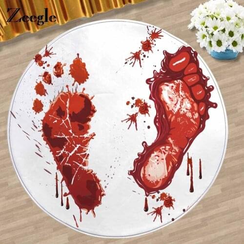 Zeegle Bloody Round Carpet For Living Room Non-slip Child Carpet Kids Room Rug Absorbent Office Chair Floor Mat Bedroom Carpet