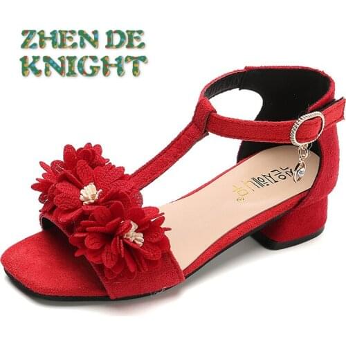 Girls' Sandals Summer 2021 New Fashion High-heeled Soft-soled Princess Shoes Big Children Little Girls Roman Shoes Dropshipping