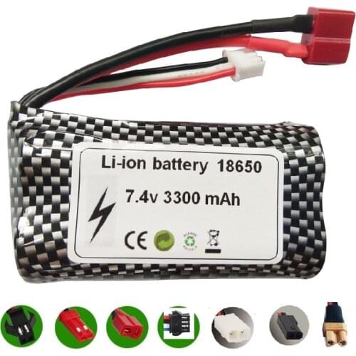 7.4V 3300mAh lipo battery 18650 JST/T/SM/SM-4P/XT30/5500 for remote control helicopter toys accessories 7.4 V 2S battery parts