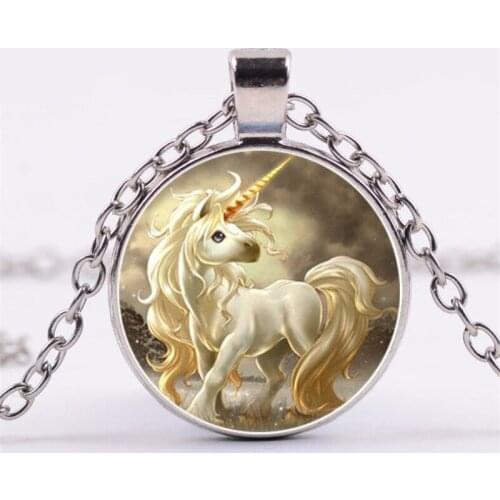 Best selling cheap unicorn crystal glass pendant necklace gift jewelry