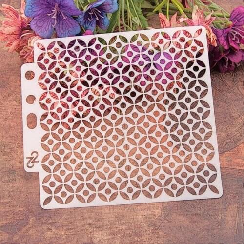 14.1*13 copper cash scrapbook stencils spray plastic mold shield DIY cake hollow Embellishment printing lace ruler Easter