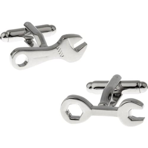 Brass instrument engineer Silvery Cufflinks wrench fashion French shirt cuff Cufflinks wholesale and retail