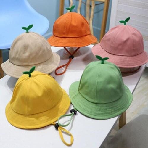 Cute Little Grass Baby Hat Summer Breathable Cotton Girl Bucket Hats Solid Color Infant Toddler Sun Beach Cap for Boy Mesh Caps