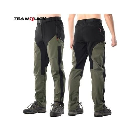 Shark skin Men winter Anti-static wool hiking pants male waterproof breathable windproof warm-keeping cyclings pants trousers