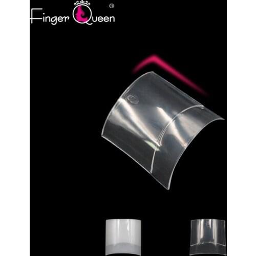 100 Pcs False Nail Transparent Semi-Stick French Acrylic Short Nails Square Size 0-9 Suitable For Professional Salon Or Home Use