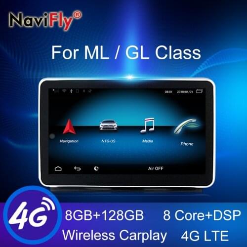 NaviFly 8GB+128GB Wireless Carplay 9 Inch Android All In One Car Intelligent System For Benz ML W166/GL X166 2012-2015 NTG 4.5