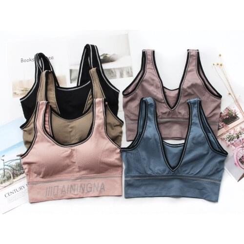 Underwear Free Size Yoga Bra With Pad Sports Women Bra For Fitness Gym Top Ladies Workout Indoor Wear Active Wear High Elastic