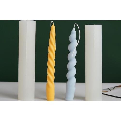 New Twisted silicone candle mold geometric rotating wave candle making mold resin molds for candle making chocolate soap mold