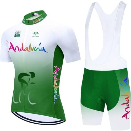 New 2021 ANDALUCIA Cycling Team Jersey 20D Bike Shorts Set Quick Dry Ciclismo Clothing Men Summer EUSKADI Cycling Maillot Wear
