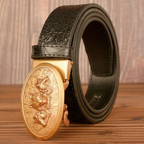 New Fashion Luxury Crocodile Skin Designer men belt Genuine Leather Auto Buckle Alligator Jeans belts for Mens Cinto Waisntband