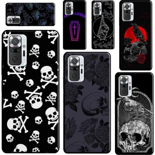 Skull Gothic Creepy Pastel Goth For Xiaomi Redmi Note 10 Pro Note 9 Pro 8T 9S Note 8 Pro Phone Case For Redmi 9 9C 9T 9A