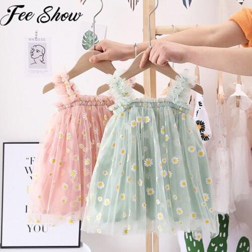 Baby Girls Dress For Party Wedding Summer Baby Kids Floral Lace Tulle Dresses for Girls Princess Mesh Tutu Dress Casual Clothes